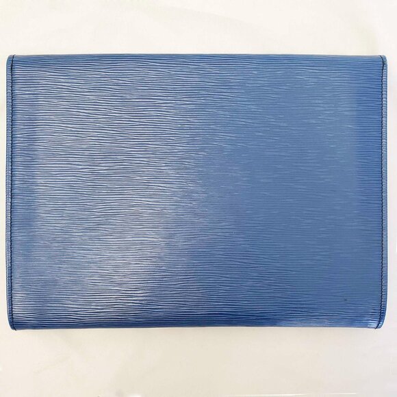 LOUIS VUITTON Womens Epi Jena Clutch Bag Blue Authentic - Picture 4 of 14